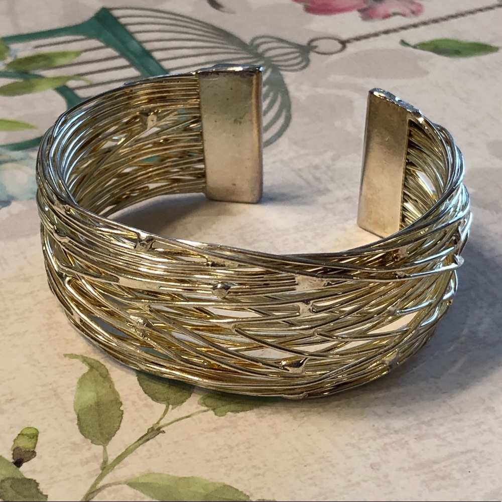 Open Cuff Silver Tone Bracelet